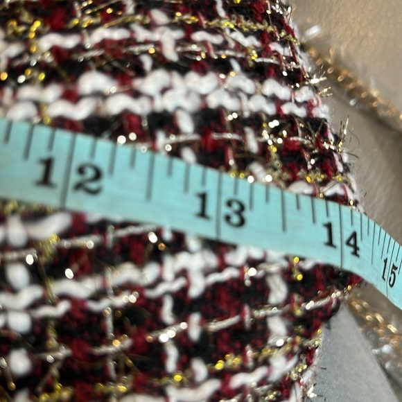 Urban expansions plaid herringbone bone mettalic thread knit bag clutch new - Picture 13 of 15